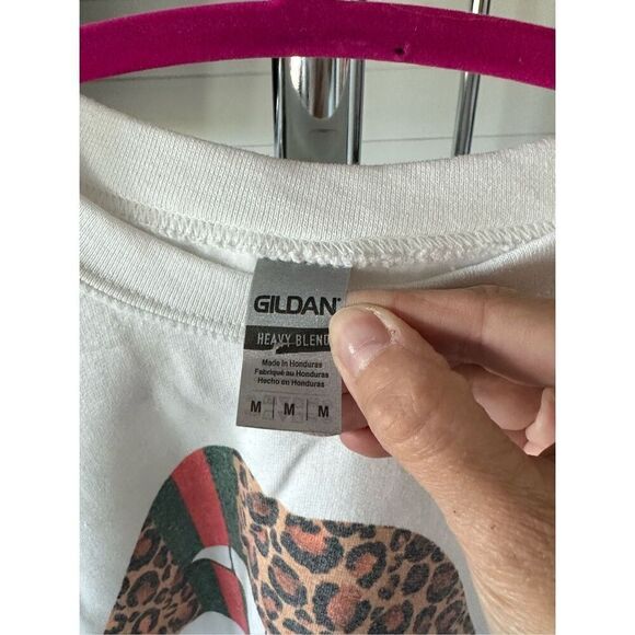 Leopard Lips cropped sweatshirt sz medium‎ - Picture 4 of 4